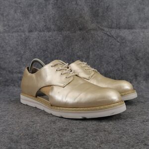 White Mountain Shoes Womens 7 Oxford Cutout Gold Derby Fashion Lace Up Timmy